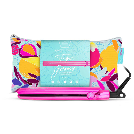 Tropico Getaway 0.5" Mini Travel Flat Iron with Designer Bag - Waikiki