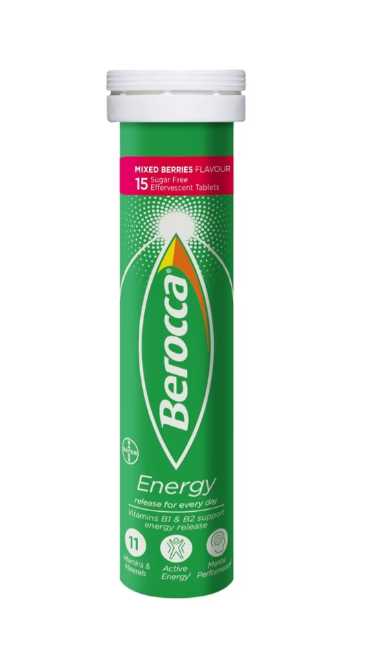 Berocca Energy Effervescent Tablets Mixed Berries Flavour