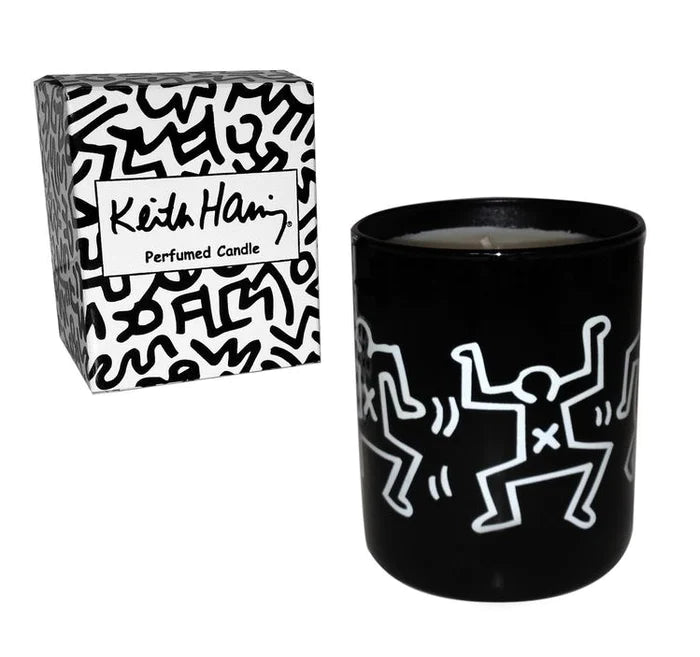 Keith Haring Black Pattern Square Candle