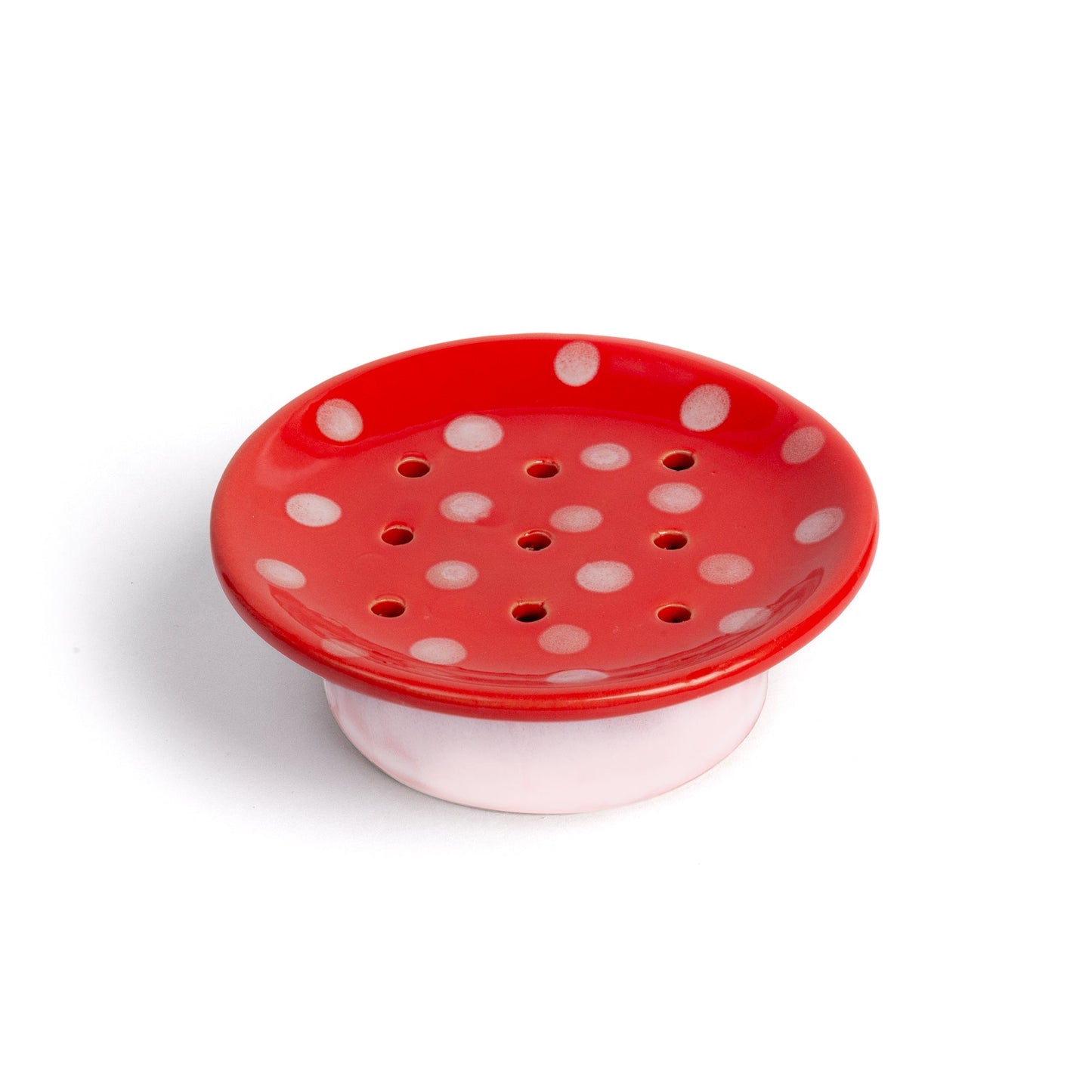 Red Mushroom Ceramic Soap Dish