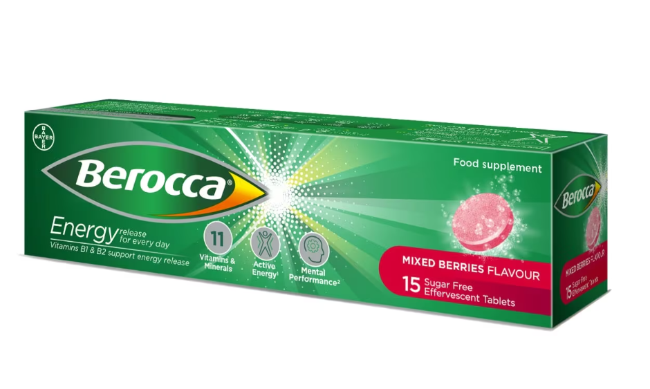 Berocca Energy Effervescent Tablets Mixed Berries Flavour