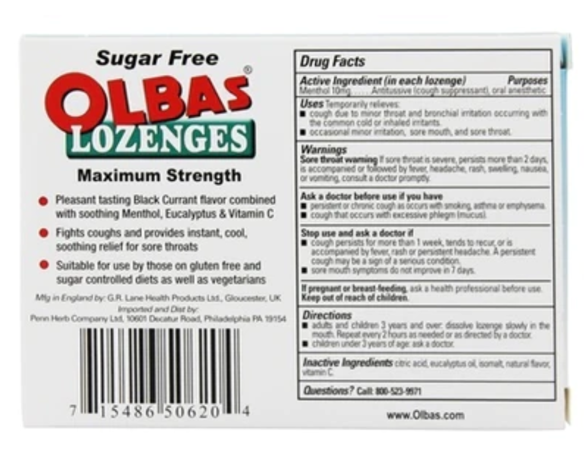 Black Currant Lozenges-Sugar Free-with Vitamin C