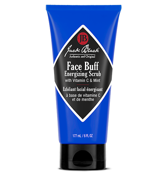 Description Of Jack Black Face Buff Energizing Scrub:  A pre-shave cleanser and facial scrub in one that gently exfoliates for an easier, closer shave. Eco-friendly, biodegradable scrubbing particles help to unclog pores, prevent ingrown hairs, and minimize shaving irritation. Removes oil, dirt, and dead skin cells to leave a clear path for your blade.