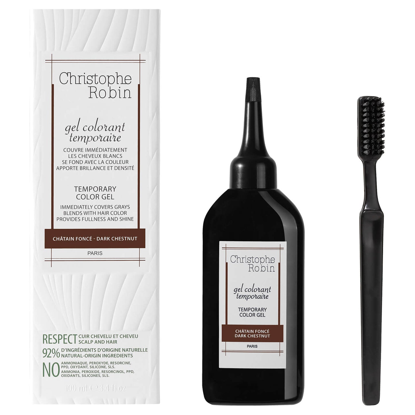 Shop Christophe Robin Temporary Color Gel 100ml at New London Pharmacy. Colors: Golden Blonde-Blond Dore, Light Chestnut-Chatain Clair, Dark Blonde-Blond Fonce, Dark Chestnut-Chatain Fonce. Free shipping on all orders of $50.00.