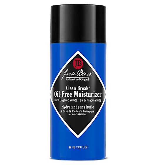 Description Of Jack Black Clean Break Oil-Free Moisturizer:  Oil-free moisturizer leaves skin refreshed and healthier-looking with a natural, shine-free finish. The lightweight burst of moisture delivers antioxidant protection with Organic White Tea and Sea Kelp. Niacinamide helps improves skin tone and texture.