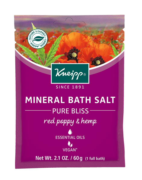 Mineral Bath Salt Pure Bliss Red Poppy & Hemp