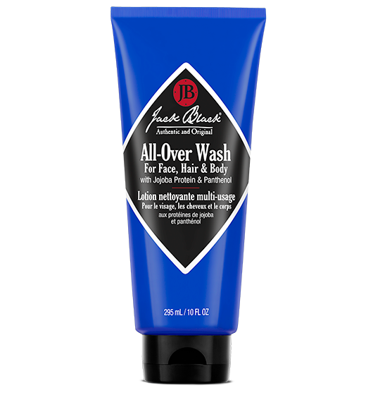 Description Of Jack Black All-Over Wash for Face, Hair & Body:  This multipurpose, sulfate-free wash provides a rich lather to eliminate dirt and sweat without stripping skin and hair of essential moisture that keeps them looking healthy. Botanicals leave a fresh scent without being too fragranced or heavy, and pH balanced cleansers are gentle enough for face, hair, and body.