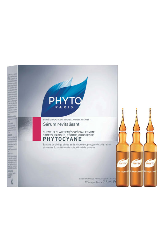 Shop Phyto Phytocyane Revitalizing Serum (12 ampoules) at New London Pharmacy. Formulated for those experiencing temporary hair loss due to seasonal changes, medication, stress, pregnancy or menopause. Free shipping on all orders of $50.00