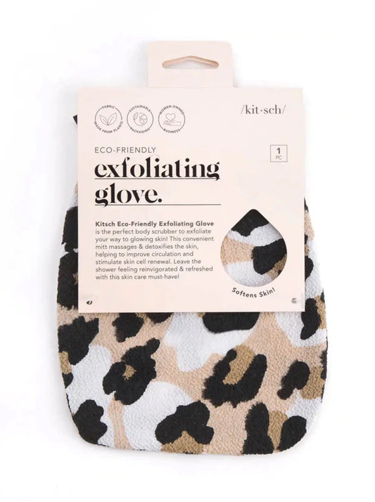 Eco-Friendly Exfoliating Glove Leopard
