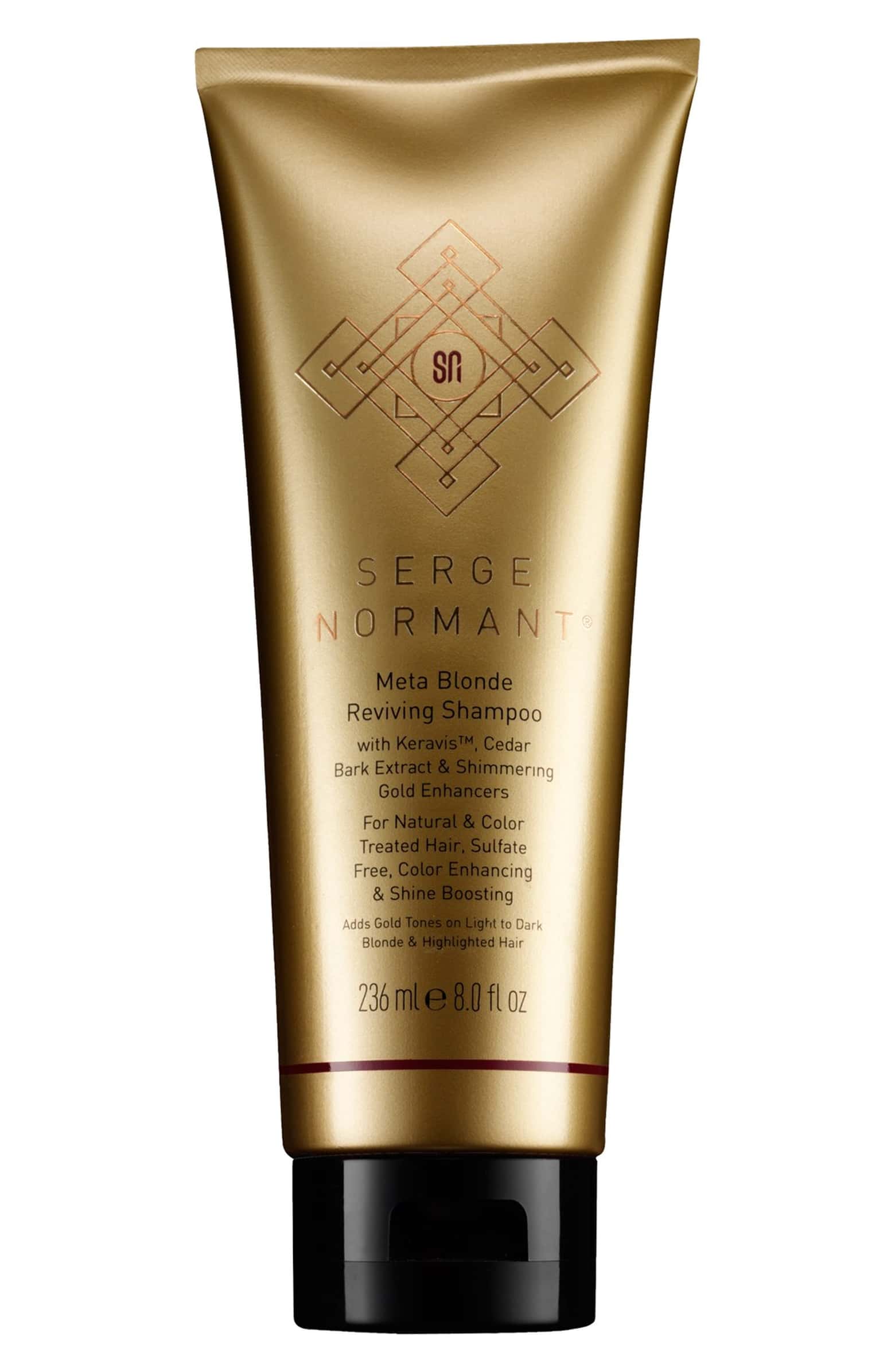 Shop Serge Normant Meta Blonde Reviving Shampoo at New London Pharmacy. Sulfate-free. This shampoo is designed to give hair subtle gold tones to enhance color and vibrancy, extending time between salon visits. Free shipping on all orders of $50.00