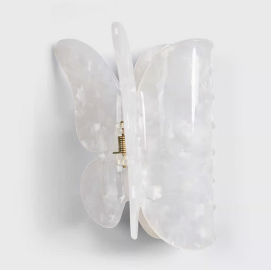 Eco-Friendly White Butterfly Claw Clip