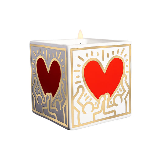 "RED HEART WITH GOLD" Candle