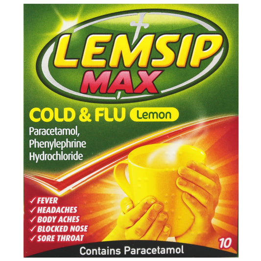 Max Cold & Flu Lemon Powder for Oral Solution
